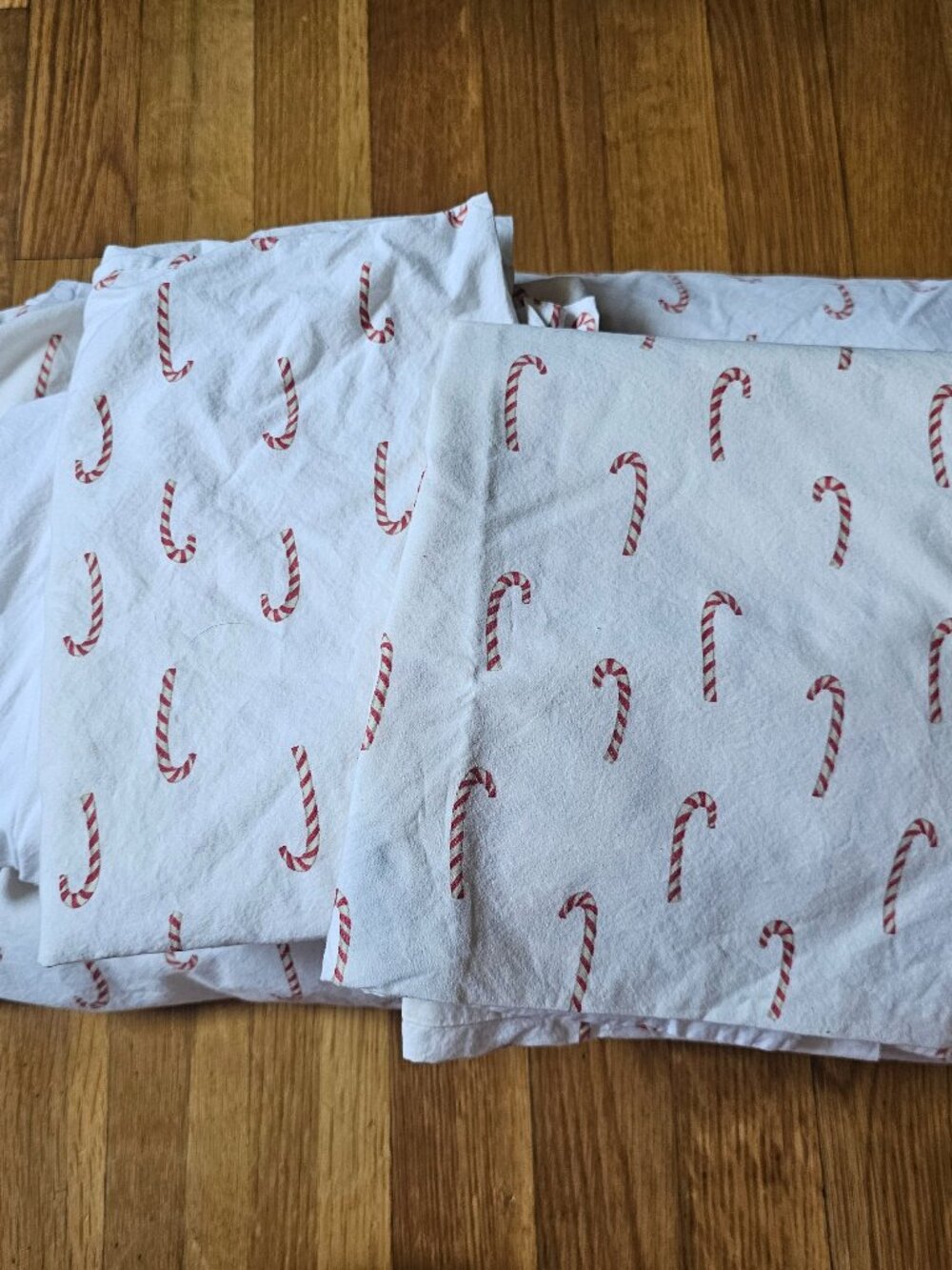 Pottery Barn Christmas Candy Cane Queen Sheet Set